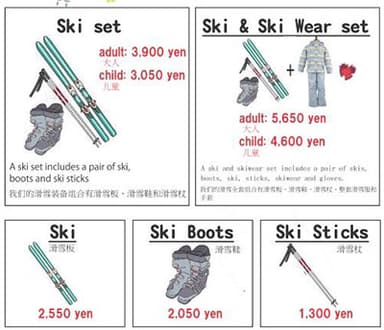 料金案内POP（英語・中国語表記）