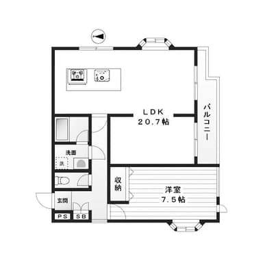 64.68平米の広々とした1LDK