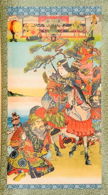 高価な武者人形や飾り兜の代わりに飾られた錦絵（御香宮神社蔵）