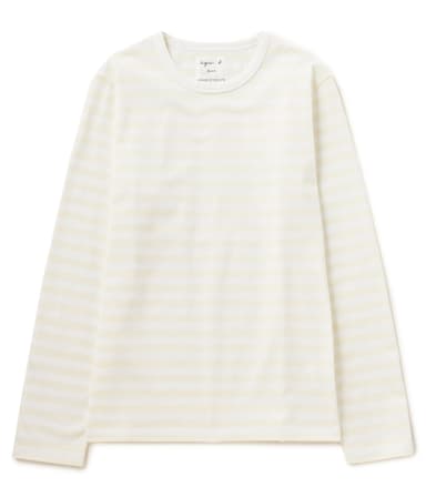BORDER LONG SLEEVE T-SHIRT(COLOMBE)
