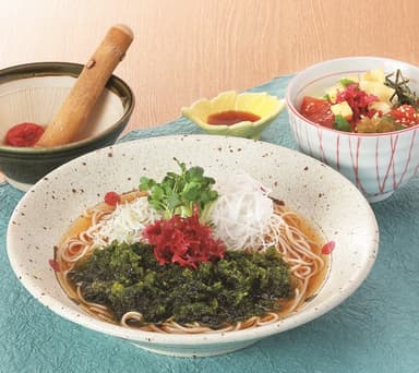 磯の香りそばと ミニてこね寿司