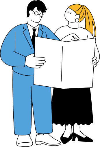 専任スタッフがサポート - ビジネスパーソンのイラスト