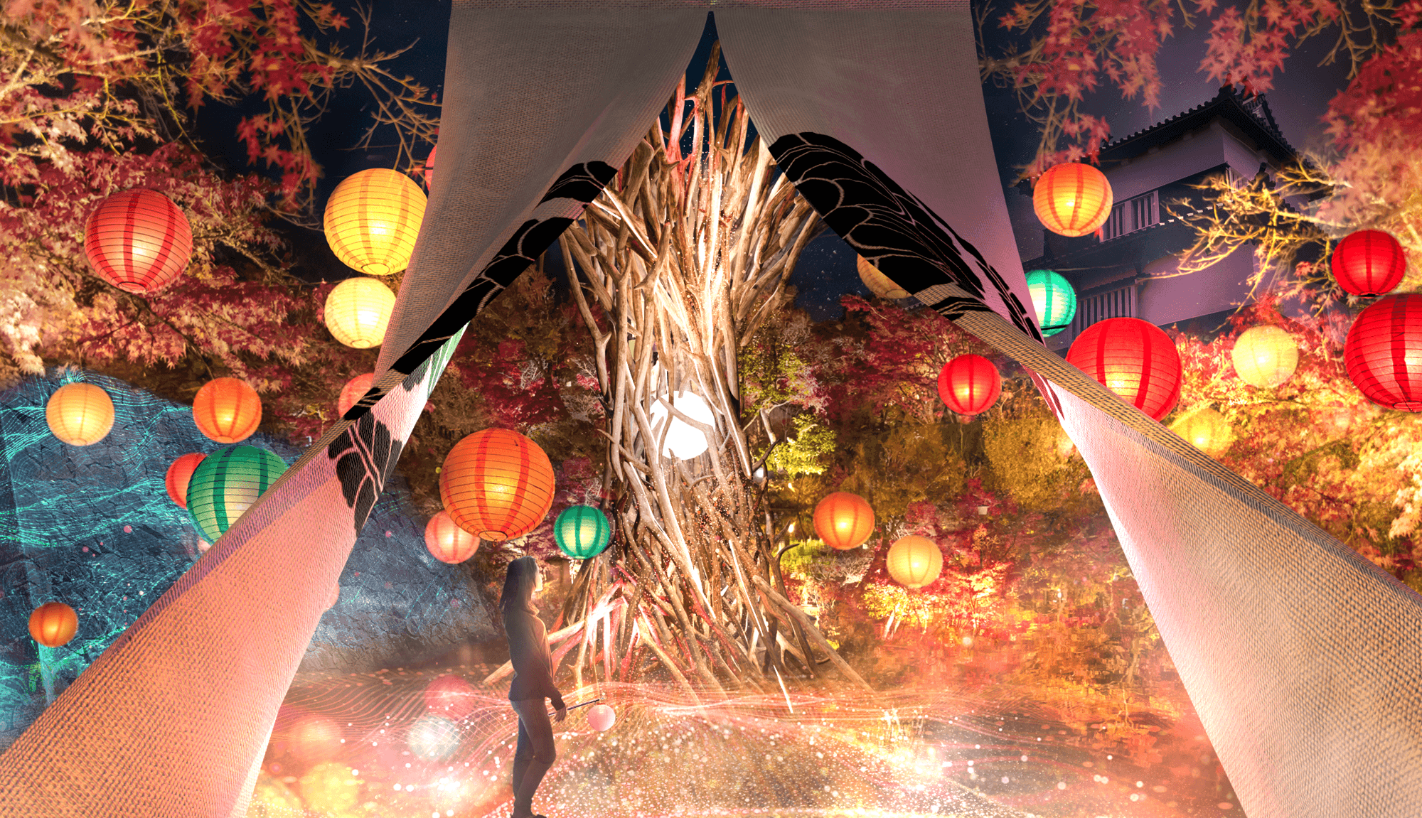 夜の福岡に歴史とデジタルアートの融合空間が出現!?  「Fukuoka Lights Festival 2025 ~光の城郭まつり~」