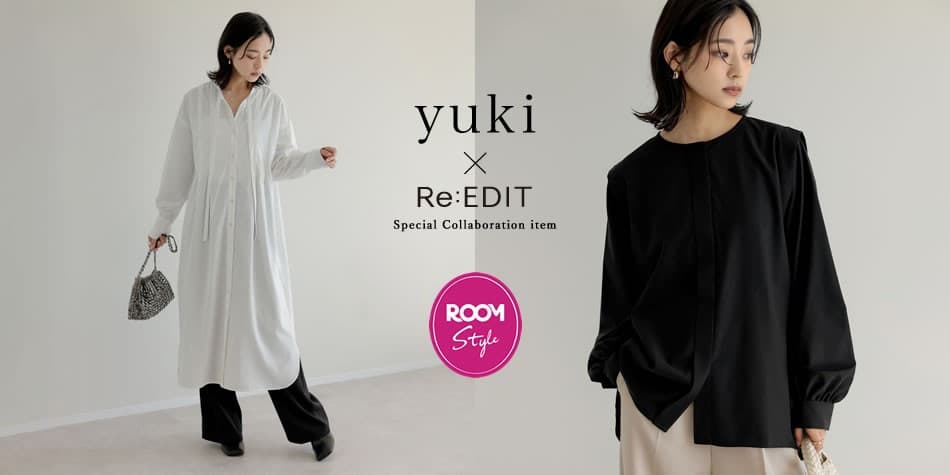 楽天のショッピングSNS「ROOM」インフルエンサーyuki(ドキ子)さんとのコラボ商品ブラウス&シャツワンピースを販売開始