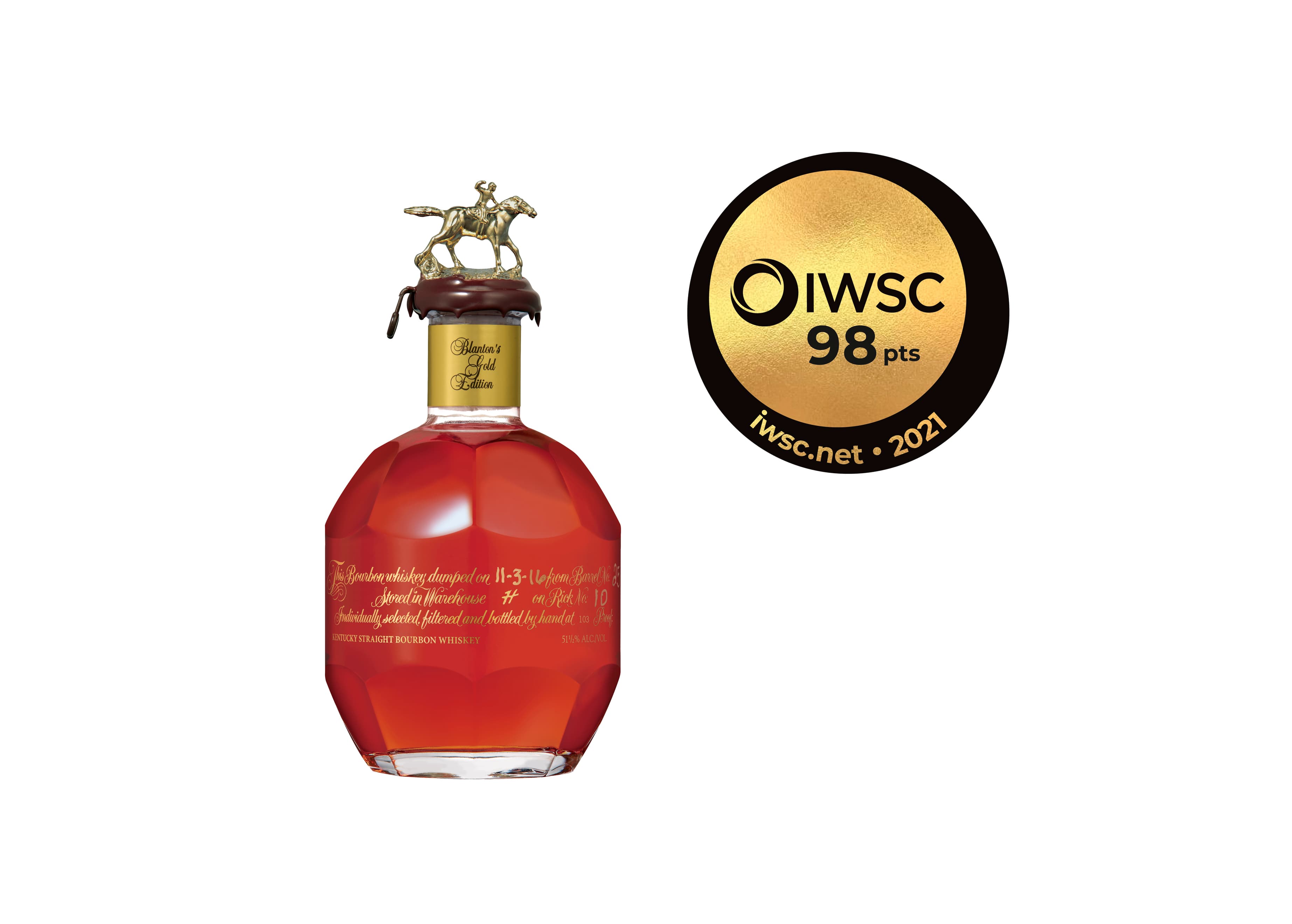世界的な酒類コンペティション「IWSC2021」シングルバレル部門でブラントンゴールドが金賞(アウトスタンディング)を受賞