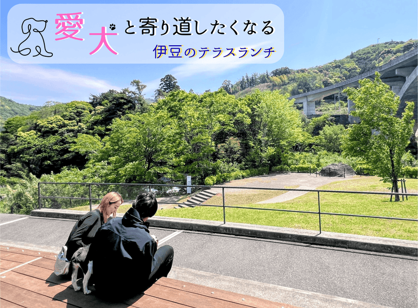 【ブロガー必見!】“癒やしのドッグテラス”誕生! 
狩野川と天城連峰を望む開放的なカフェスペース
“ペット同伴”ランチスポットが話題 
道の駅 伊豆月ケ瀬