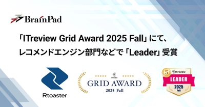 ブレインパッドの「Rtoaster」、 「ITreview Grid Award 2025 Fall」にて、 レコメンドエンジン部門の最高位「Leader」を20期連続受賞