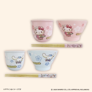  ▲サンリオキャラクターズ　和菓子ティータイム　和食器セット　～ＧｉＧＯ限定～