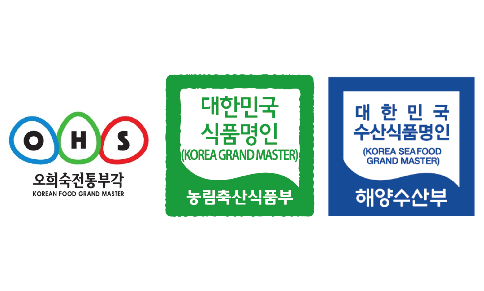 OHSブランドと食品名人のロゴ