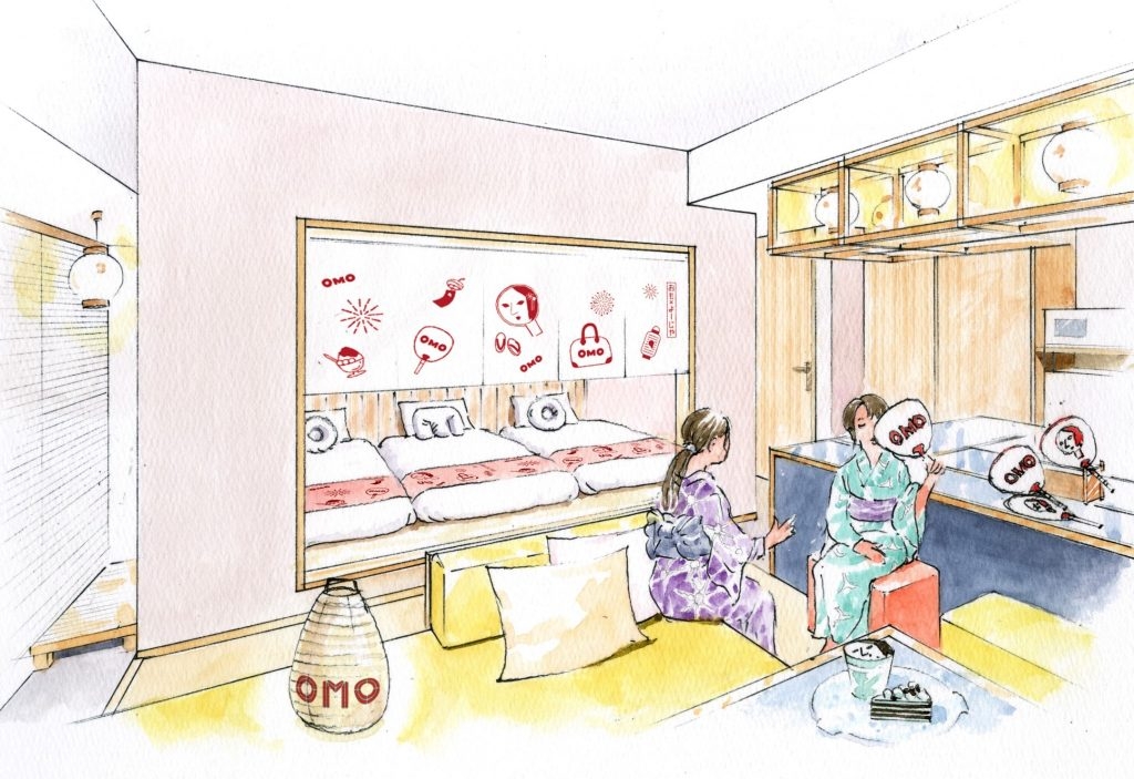 【OMO5京都祇園】「OMO(おも)」×「よーじや」の共同企画第二弾!「よーじやべっぴんルームステイ~夏の夕涼み~」販売~好評のレトロかわいい「よーじやべっぴんルーム」が、夏仕様になって登場~|宿泊期間:2023年6月1日~9月10日
