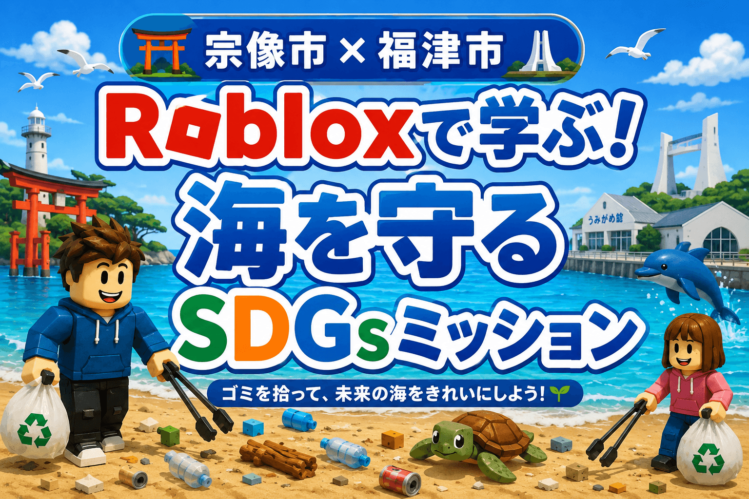 親子でRoblox体験！宗像・福津で海ごみSDGsミッション＆デザイン