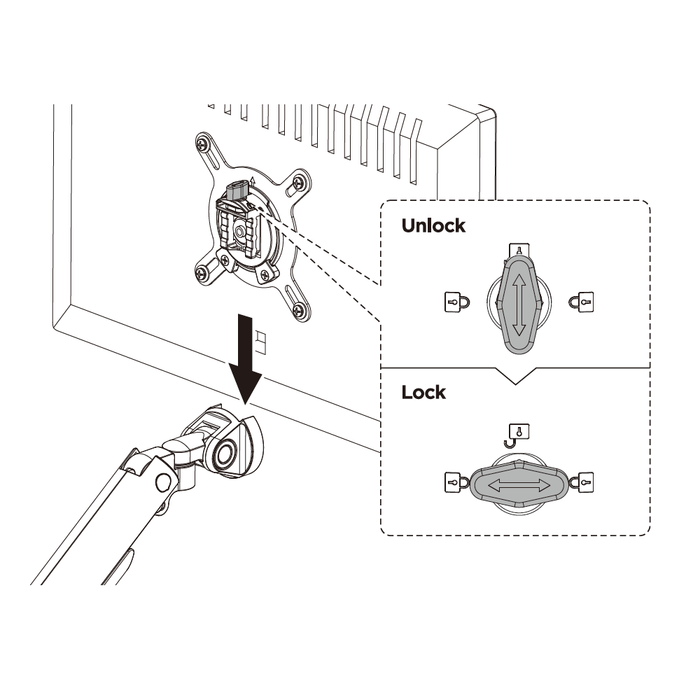 (簡単にモニターの脱着が可能)