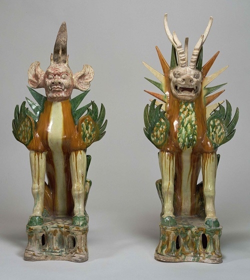 「三彩鎮墓獣」 中国 唐時代・7~8世紀 横河民輔氏寄贈 東京国立博物館蔵 東洋館5室で展示
