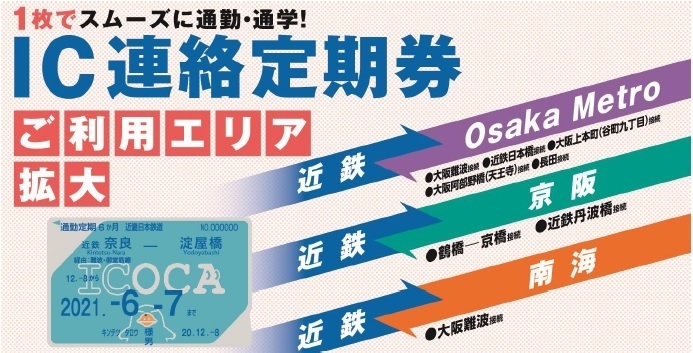IC連絡定期券ご利用エリアの拡大について ～ICOCA連絡定期券1枚