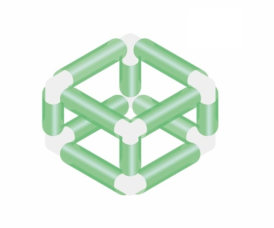 3次元的構造の太陽光発電方式の1ブロックのイメージ図