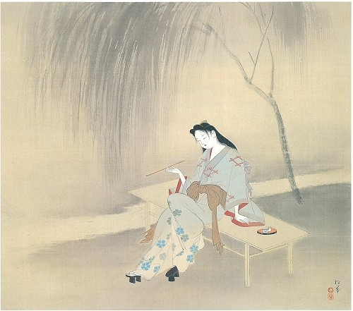上村松園「美人納涼」(後期 展示)