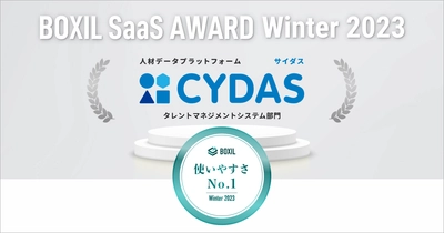 人材データプラットフォーム「CYDAS」が「BOXIL SaaS AWARD Winter 2023」タレントマネジメントシステム部門で「使いやすさNo.1」に選出