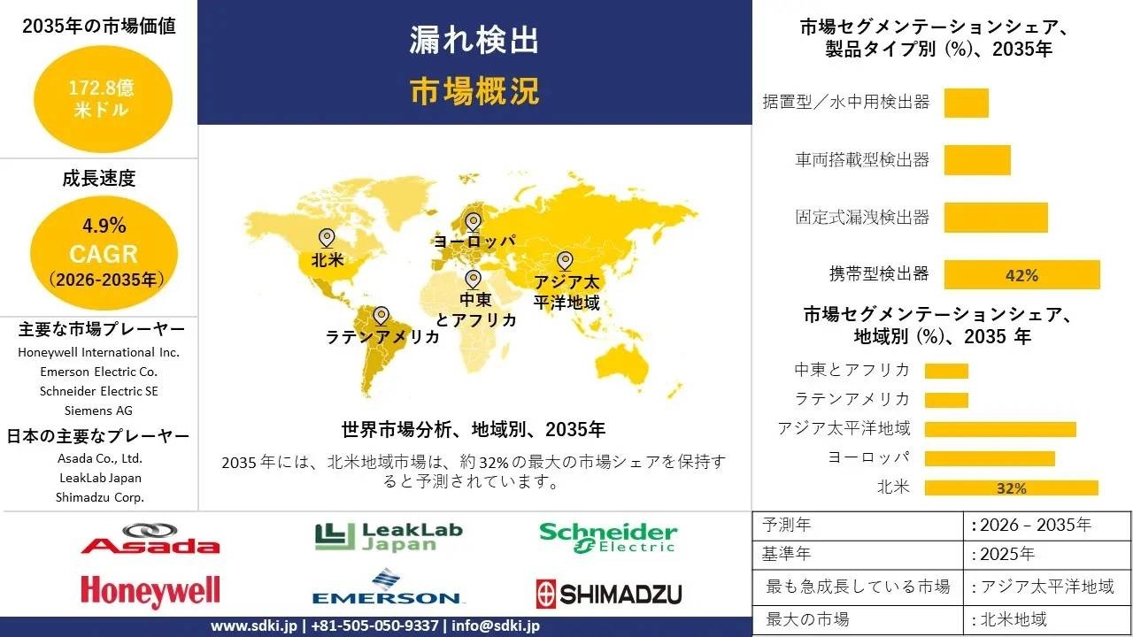 漏れ検出市場の発展、傾向、需要、成長分析および予測2026-2035年