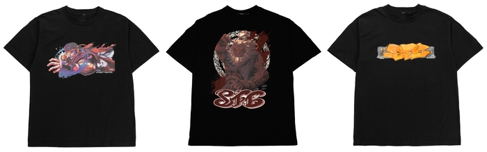 「ストリートファイター6」 ミューラルアート プリントTシャツ (リュウ/豪鬼/ルーク)