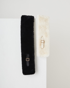 エコファーマフラー ＜ベルトデザイン＞　　　　　25-135-22010-15 , 25-135-22010-20  　￥6,600　　13×88cm