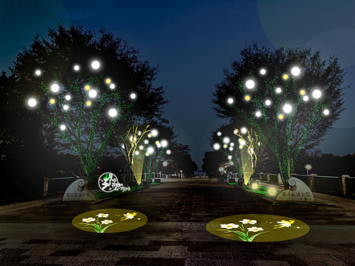 公園エントランスのライトアップ(イメージ)