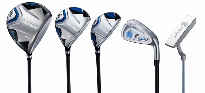 左からドライバー、フェアウェイウッド(#5)、ハイブリッド(#5)、アイアン(#6)、パター