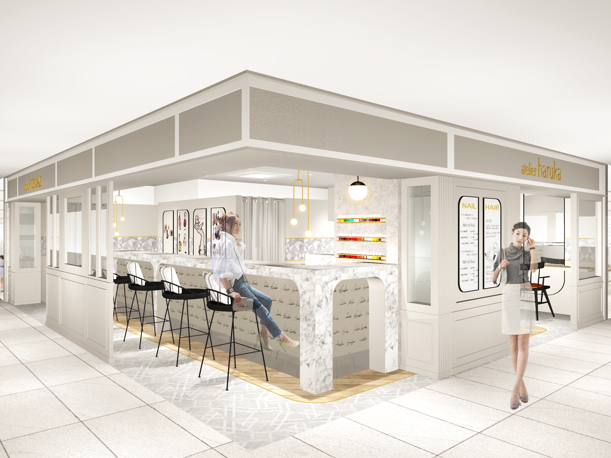 JR博多駅構内「博多AMU EST1階」にNEWOPEN! ヘアメイク・ネイルはもちろん、まつげエクステも! 3日間限定!オープンキャンペーン実施! 「眉カット」「シェラックネイル」を特別価格にてご提供