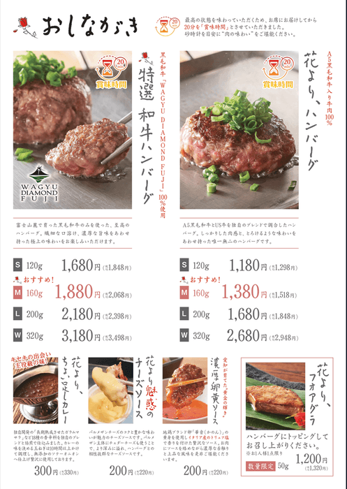花より、ハンバーグ。メニュー1