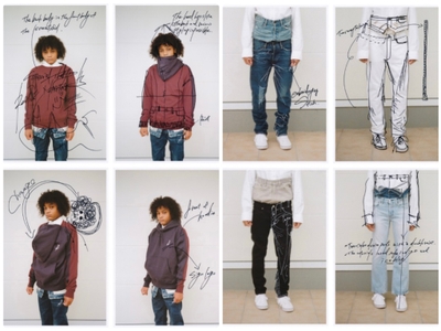  Re:reversible pullover / Re:layered denim pants