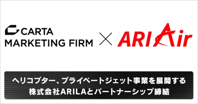 CARTA MARKETING FIRM、ヘリコプター、プライベートジェット事業を展開する株式会社ARILAとパートナーシップ締結