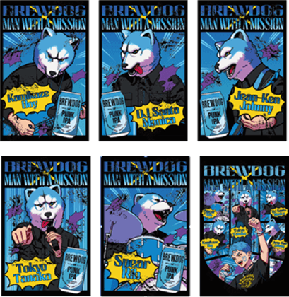 BREWDOG × MAN WITH A MISSION コラボステッカー(全6種)