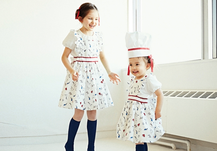 エプロンドレス 15,400円(税込) サイズ展開:95~105㎝、110~120㎝、120~130㎝