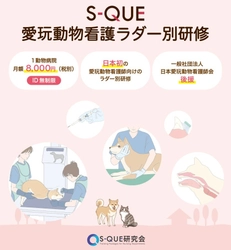 eラーニングで学ぶ『S-QUE愛玩動物看護ラダー別研修』が９月より提供開始となります！これに先駆けて、8月1日より無料お試しのご利用がスタートします！