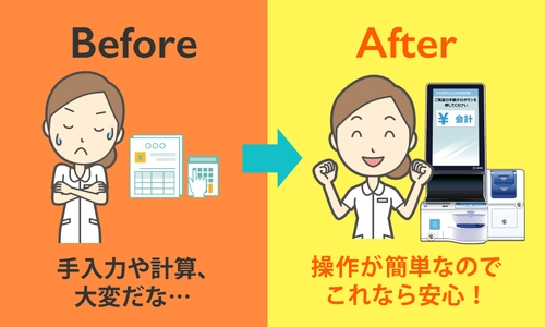 「会計業務、覚えられるかな…」クリニック新人スタッフの不安が、セミセルフレジOWEN(オーエン)で「初日から一人でできた！」に【Before/After 第2弾】