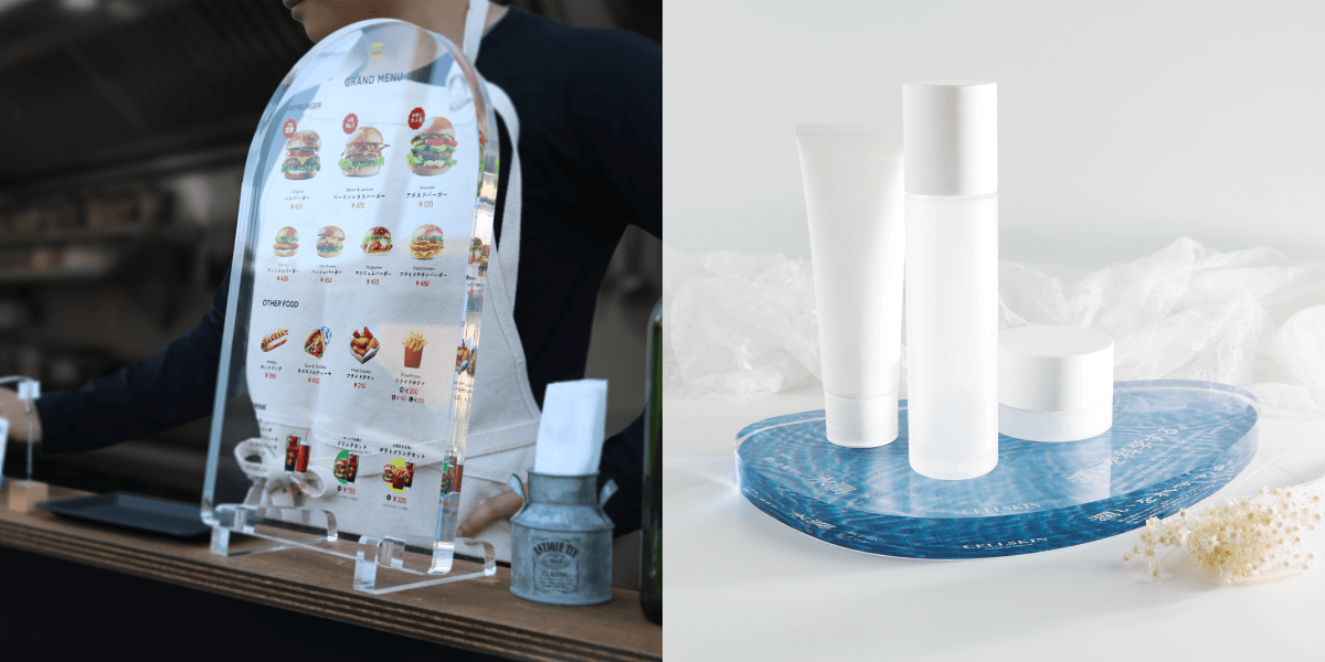 制作例:メニューボードとディスプレイスタンド