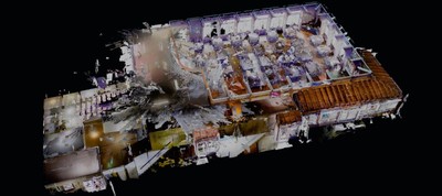 3Dモデル：屋根を外し、室内の配置を上から見る(スカイプラザ)