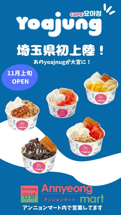韓国発フローズンヨーグルト専門店「YOAJUNG」埼玉初上陸!