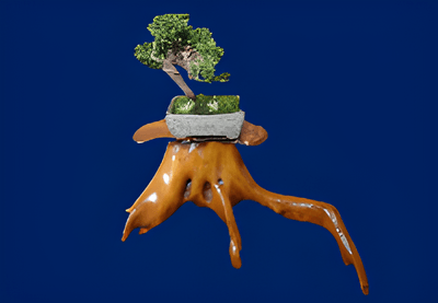 手のひら盆栽展 展示品の一例