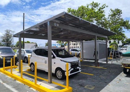 JICA実証事業でソーラーカーポート(Dulight)が採用　 パラオ初のEVインフラ整備に貢献