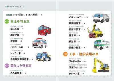 『働く車分解図鑑』もくじ