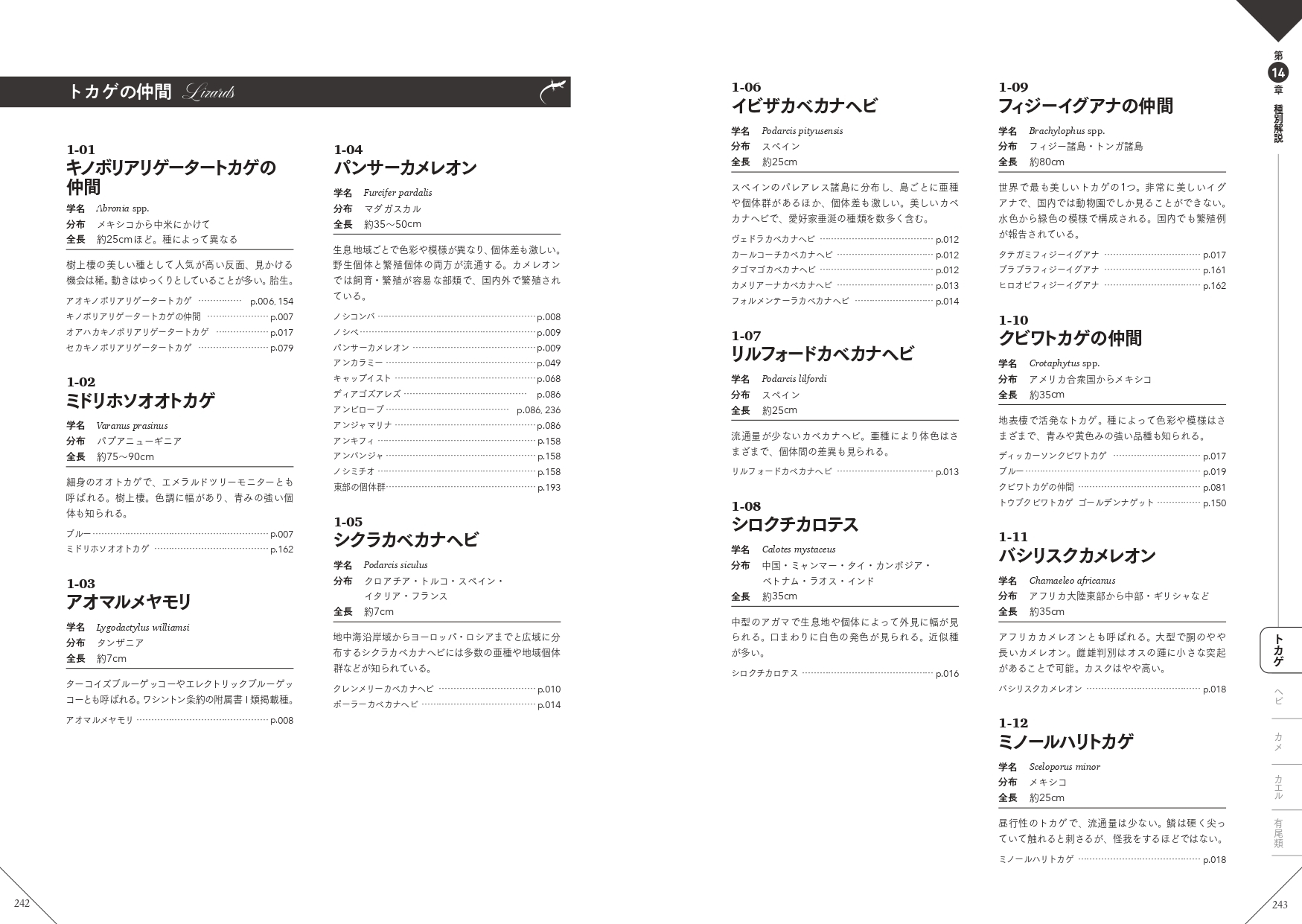 種別解説 『色彩別 爬虫類・両生類図鑑』