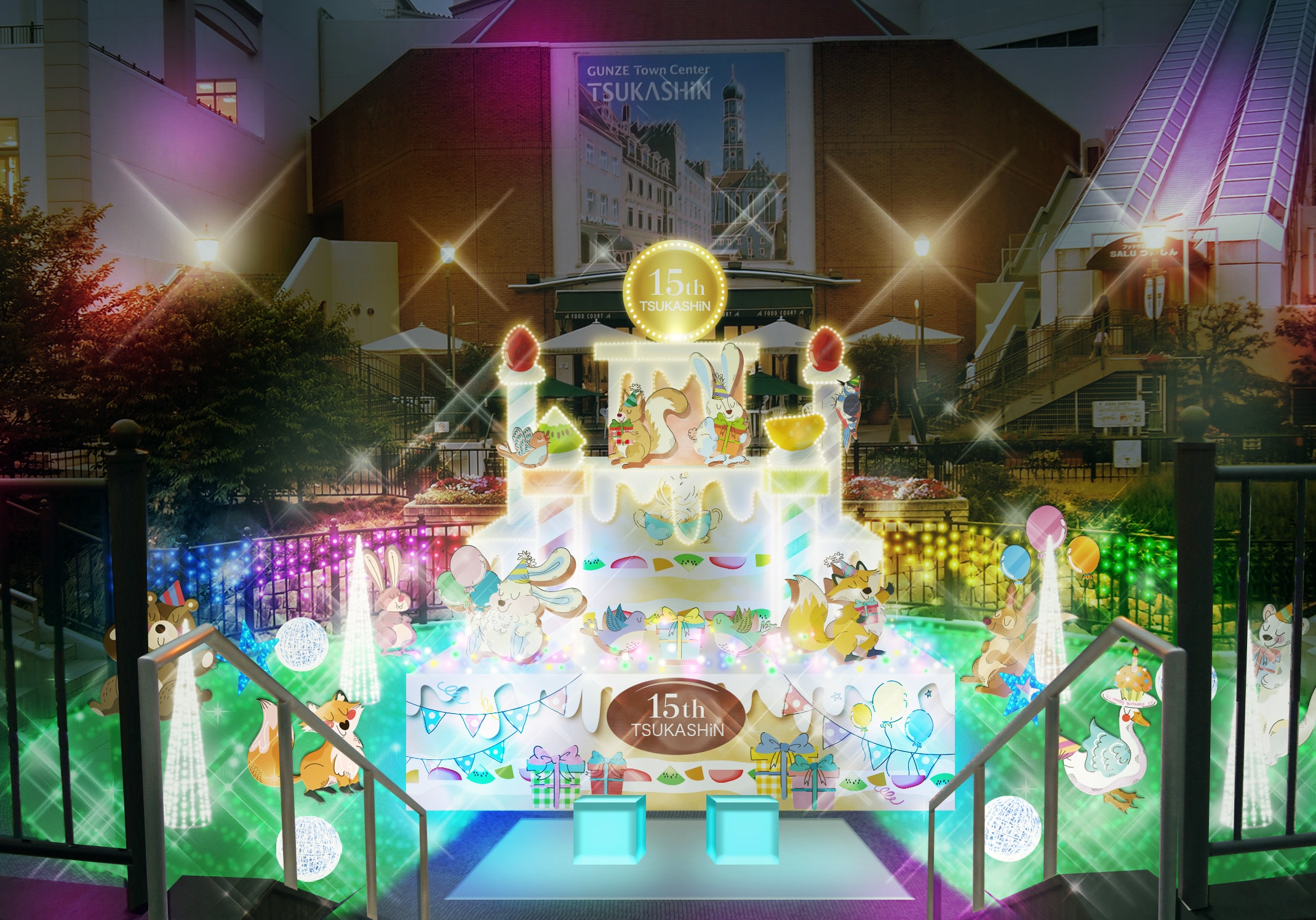 カリヨン広場に超ビックなバースデーケーキが登場!つかしんウィンターイルミネーションは11月5日(金)から来年1月まで