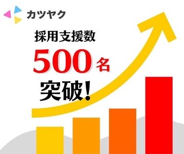 『株式会社カツヤク』新卒採用支援数 500名突破！