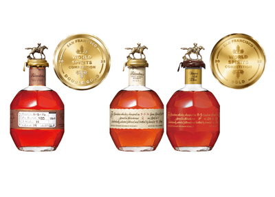 左から、最高金賞（ダブルゴールド）を受賞した“ブラントン・ストレート・フロム・ザ・バレル”、金賞（ゴールド）を受賞した“ブラントン”、“ブラントンゴールド”
