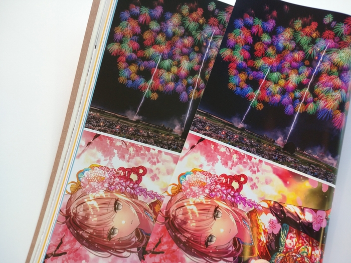 比較用のプロセスインキ印刷(左)と「Kaleido Plus (R)」を用いた油性オフセット印刷