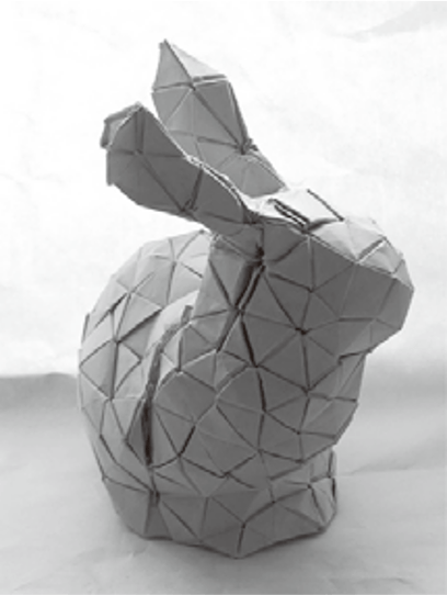 開発した「オリガマイザ」 を用いて制作した折り紙