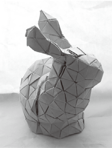 開発した「オリガマイザ」 を用いて制作した折り紙