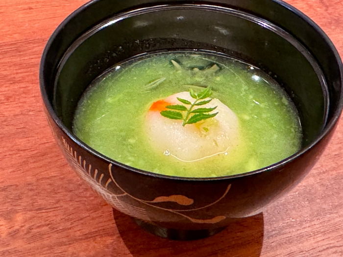 吸い物アスパラガスのすり流し