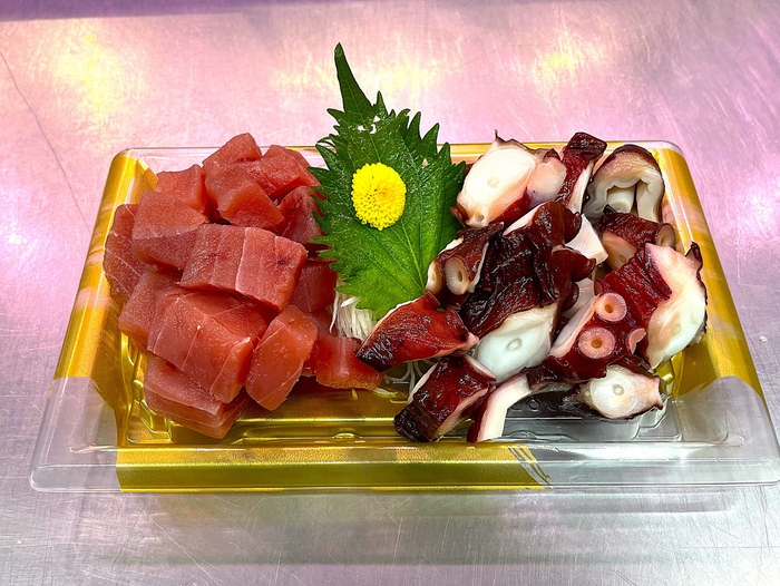 BEERGARDEN　まぐろぶつ、たこぶつセット(前橋赤城鮮魚センター)