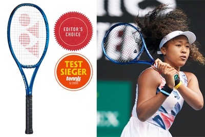 アメリカ・ドイツ『テニスマガジン』で高評価を得たEZONE（左）と使用する大坂なおみ